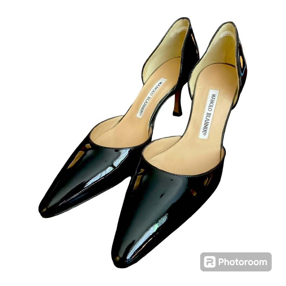 🔥 Manola Blahnik Patent Leather D'Orsay Pumps Heels (Authentic)~ Size 36 1/2 🔥